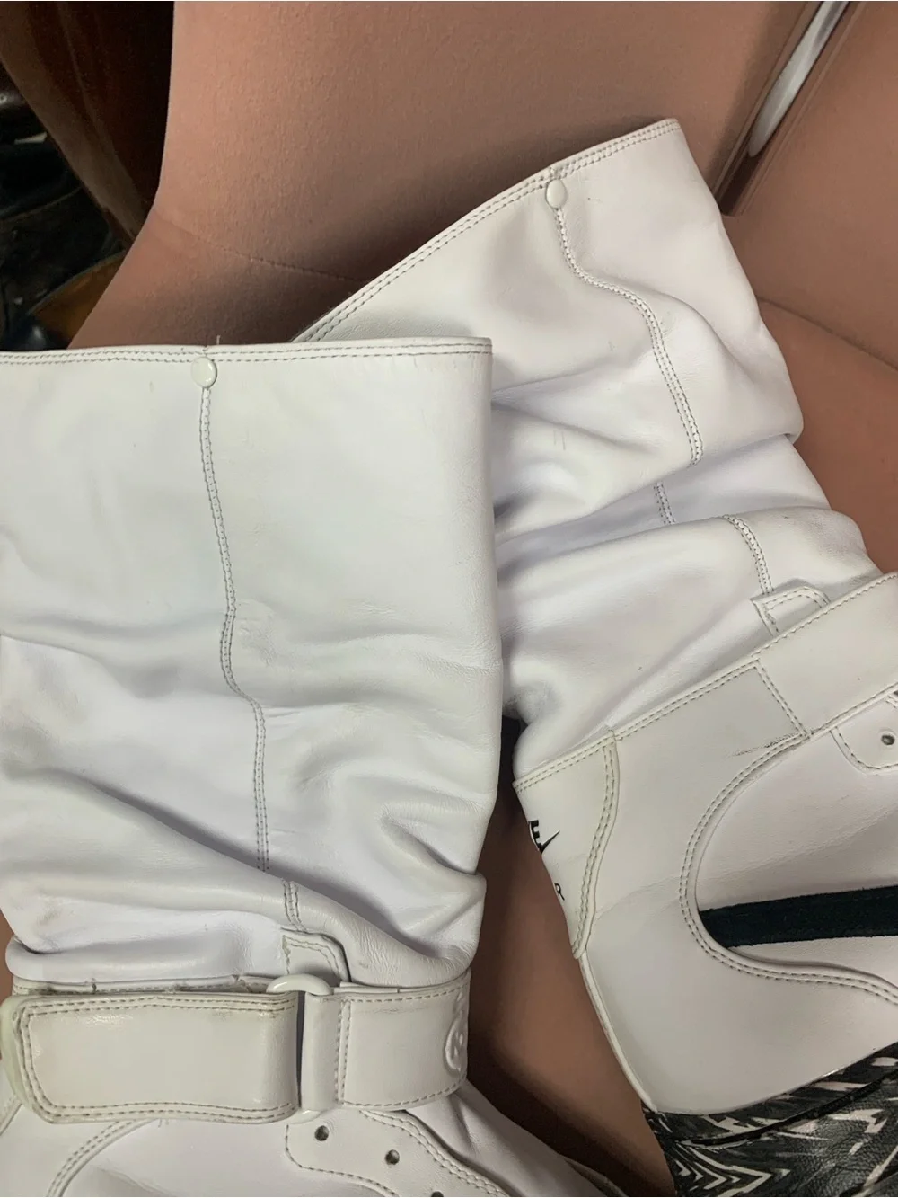 Nike Upstep Warrior White Over-the-Knee Boot with Black Swoosh